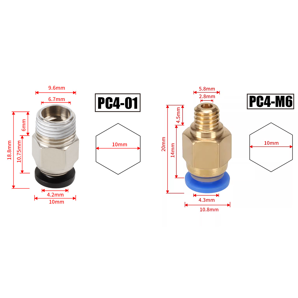 10pcs/lot PC4-M10 Pneumatic Co - Filament 1.75 ulasan dan harga