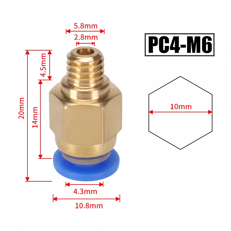 10pcs/lot PC4-M10 Pneumatic Co - Filament 1.75 ulasan dan harga