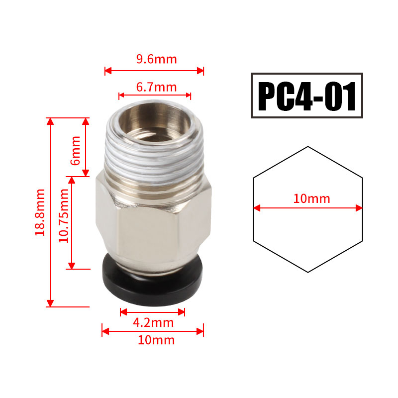 10pcs/lot PC4-M10 Pneumatic Co - Filament 1.75 ulasan dan harga