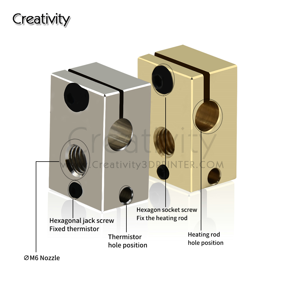 V6 PT100 Heater Block Plated C - Direct Drive Extruder ulasan dan harga