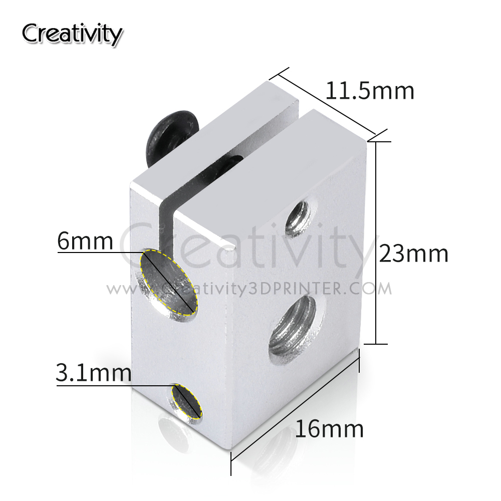 V6 PT100 Heater Block Plated C - Direct Drive Extruder ulasan dan harga