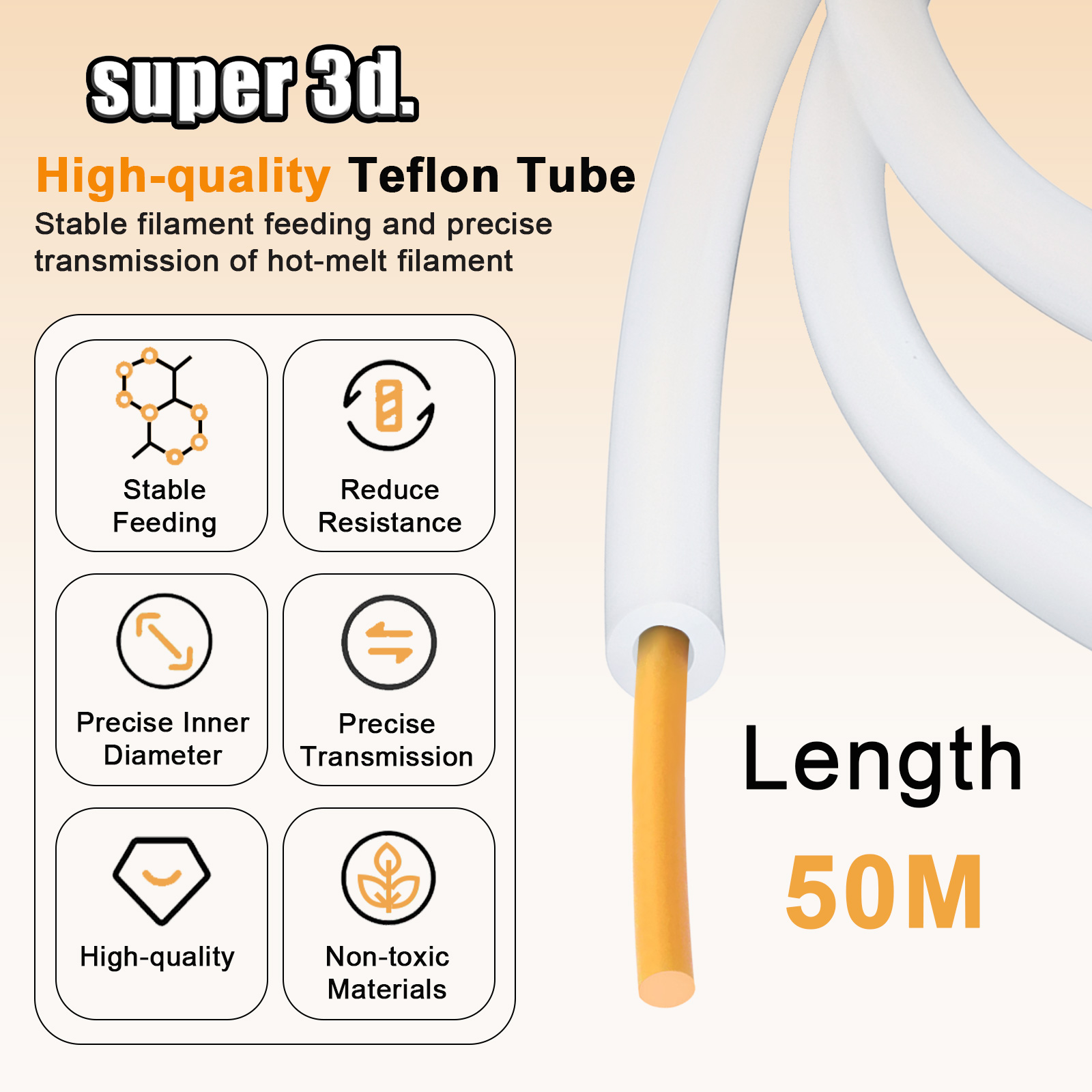 1/2/50M Bambu Lab PTFE Tube ID - Direct Drive Extruder ulasan dan harga