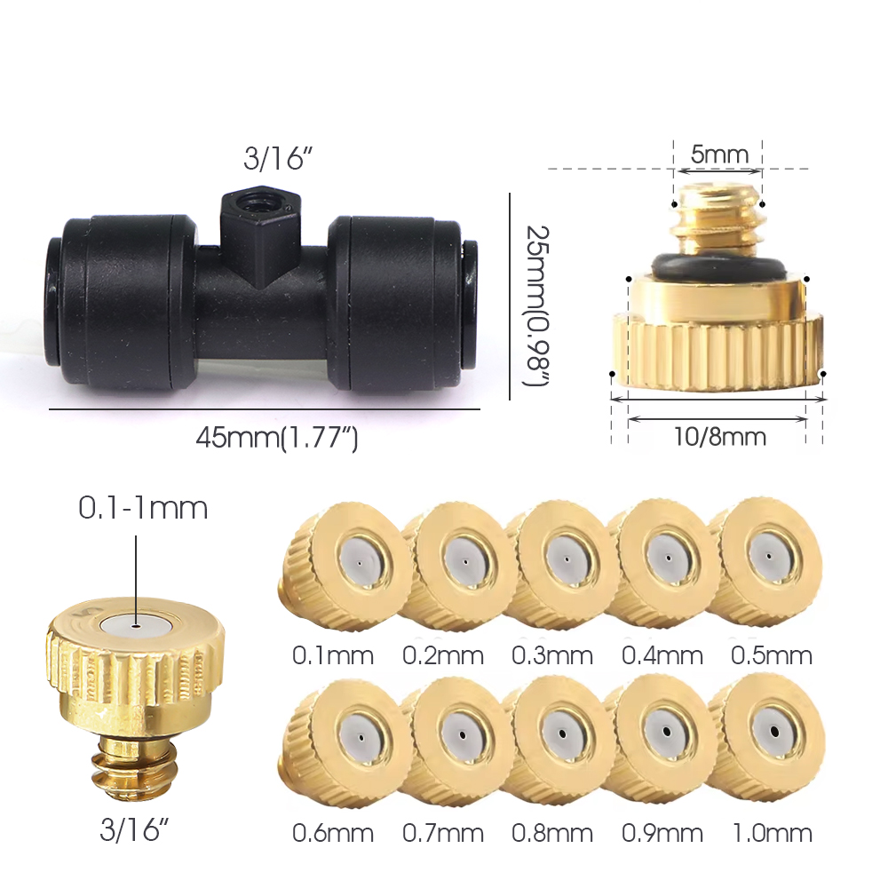 0.1-1mm Brass Spray Nozzle W/T - Nozzle Brass ulasan dan harga