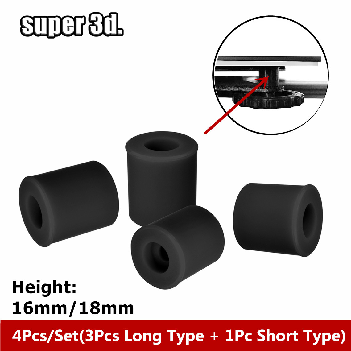 4/8/20Pcs Hot Bed Leveling Sil - 3D Printer Stand ulasan dan harga