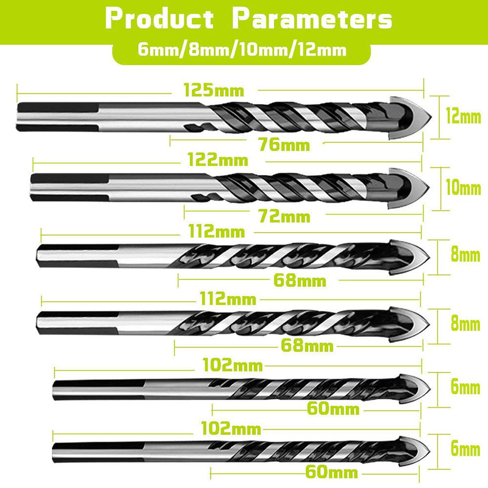 6 Pcs Ceramic Tile Multi Drill - Nozzle Tungsten ulasan dan harga